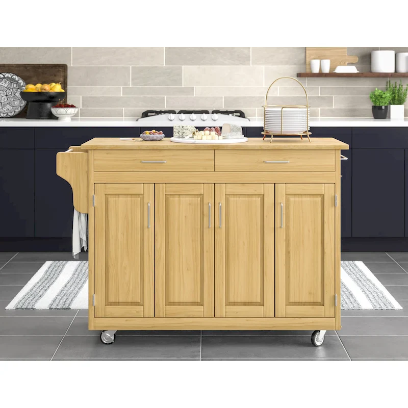 Create-a-Cart Brown Kitchen Cart