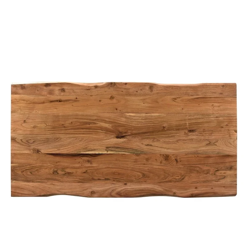 Solid Wood Live Edge Dining Table – Acacia, Stainless Steel Legs