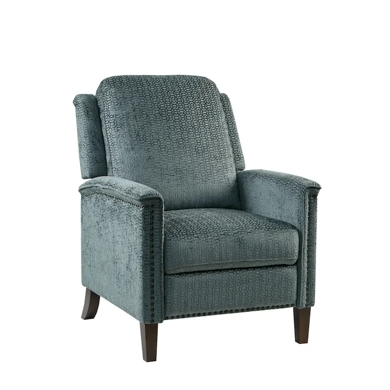 Madison Park Cecile Blue Push Back Recliner
