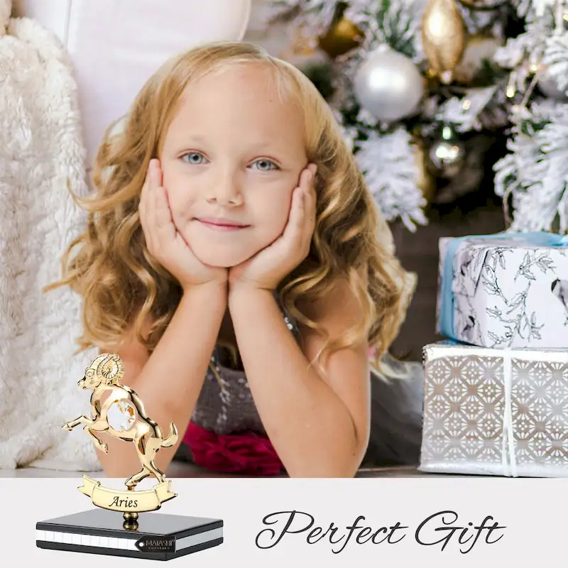 Matashi 24K Gold Plated Zodiac Astrological Sign Aries Figurine