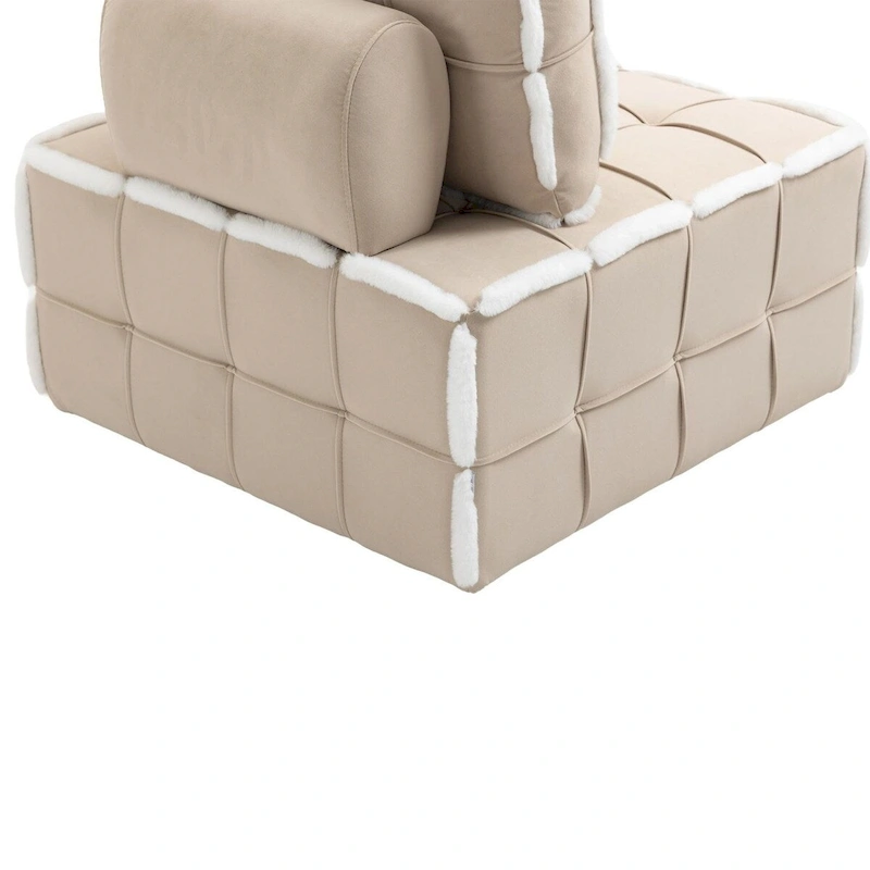 Upholstered Deep Seat Armless Chair Accent Single Lazy Sofa Lounge