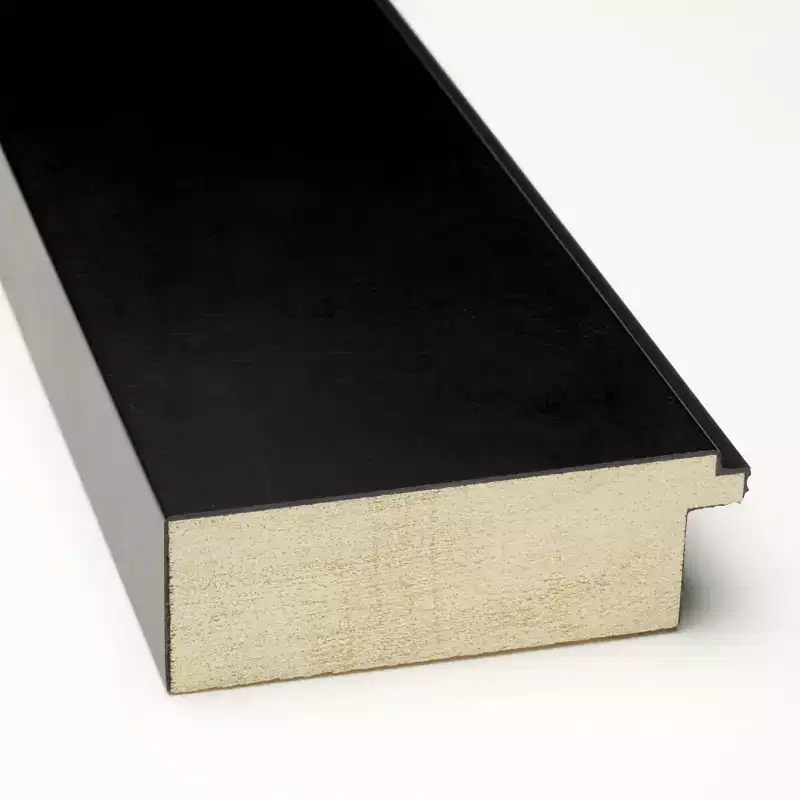 41" x 29" Non-Beveled Corvino Wood Bathroom Wall Mirror Black - Amanti Art: Modern Rectangle, Wall Mount, Wood Frame