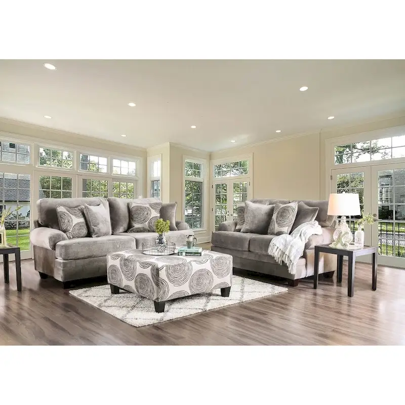 Jeta Transitional Microfiber Padded 2-Piece Living Room Set by Furniture of America