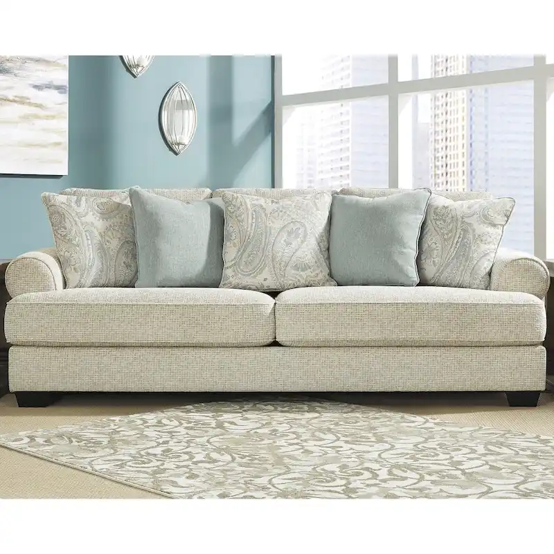 Signature Design by Ashley Monaghan Beige Sofa - 98  W x 45  D x 39  H