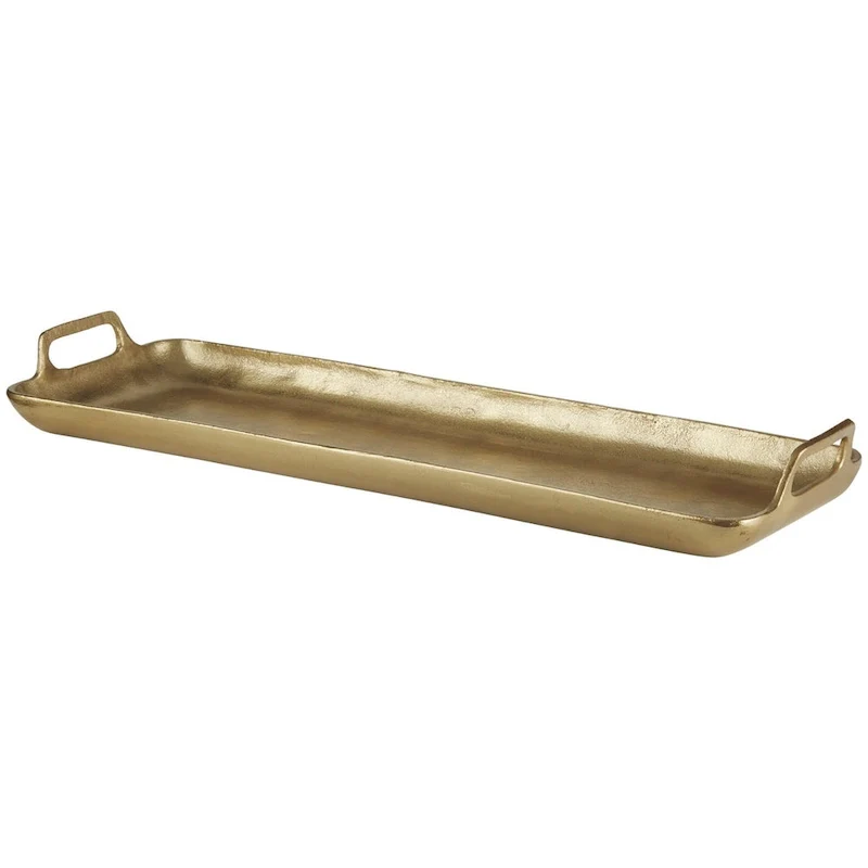 Posy Contemporary Gold Tray - 24  W x 8  D x 2.6  H