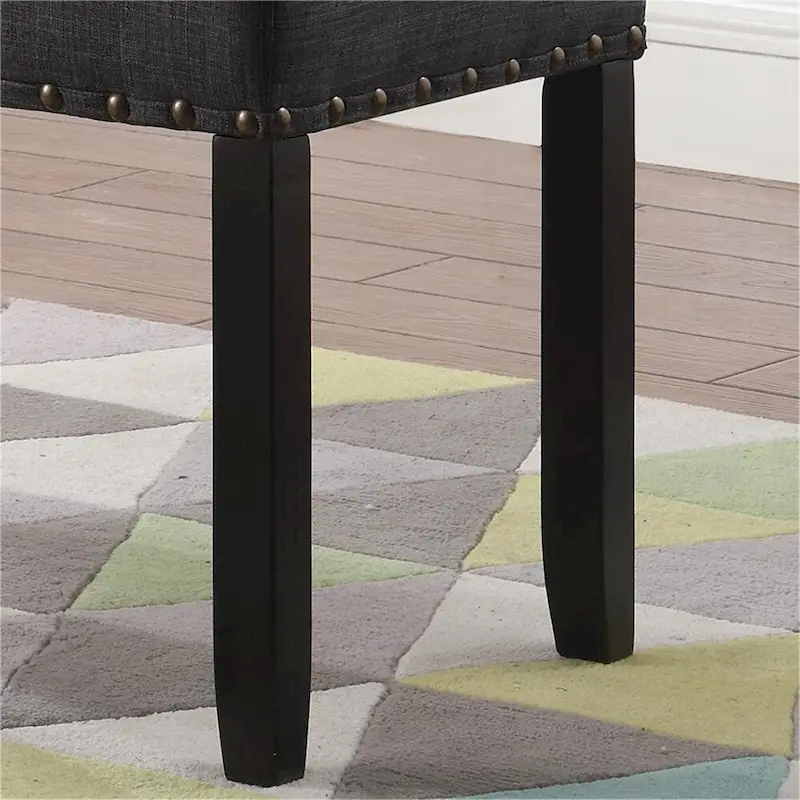 Fabric Dining Bench with Nailhead Trim and Wood Frame