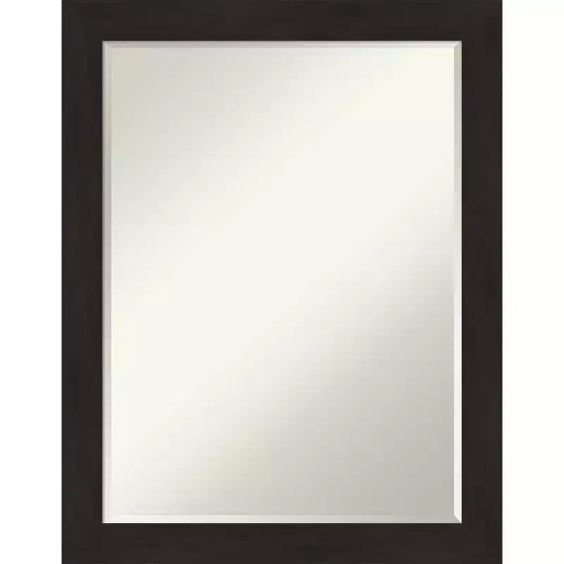 Amanti Art Furniture Espresso Narrow Petite Bevel Bathroom Wall Mirror