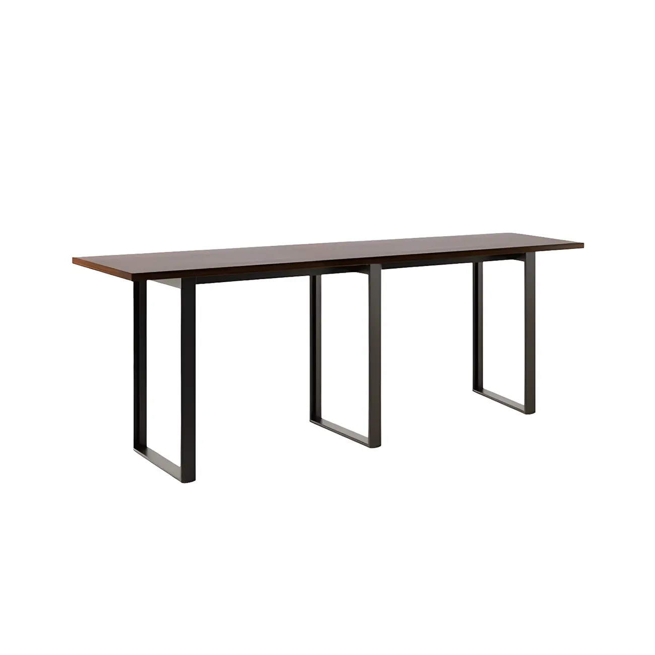 Industrial Walnut Rectangular Large Dining Bar Table