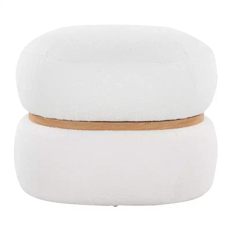 LumiSource Cinch Pouf Ottoman Natural Fabric