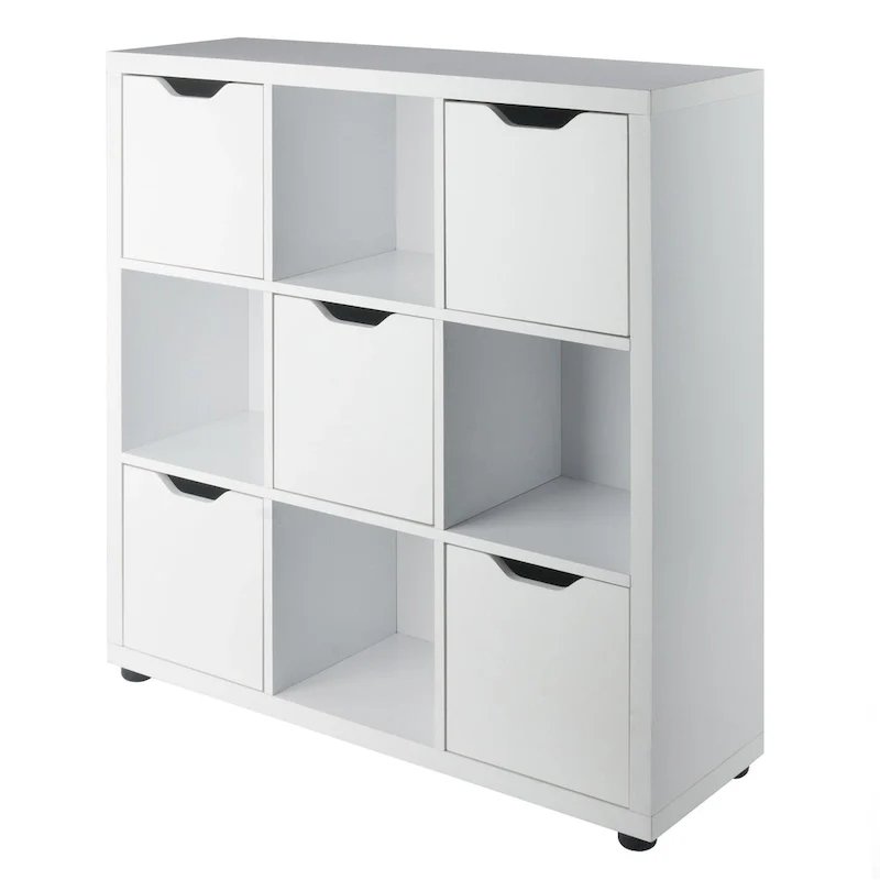 3-Tier Wooden Storage Cabinet - 37.5 - White