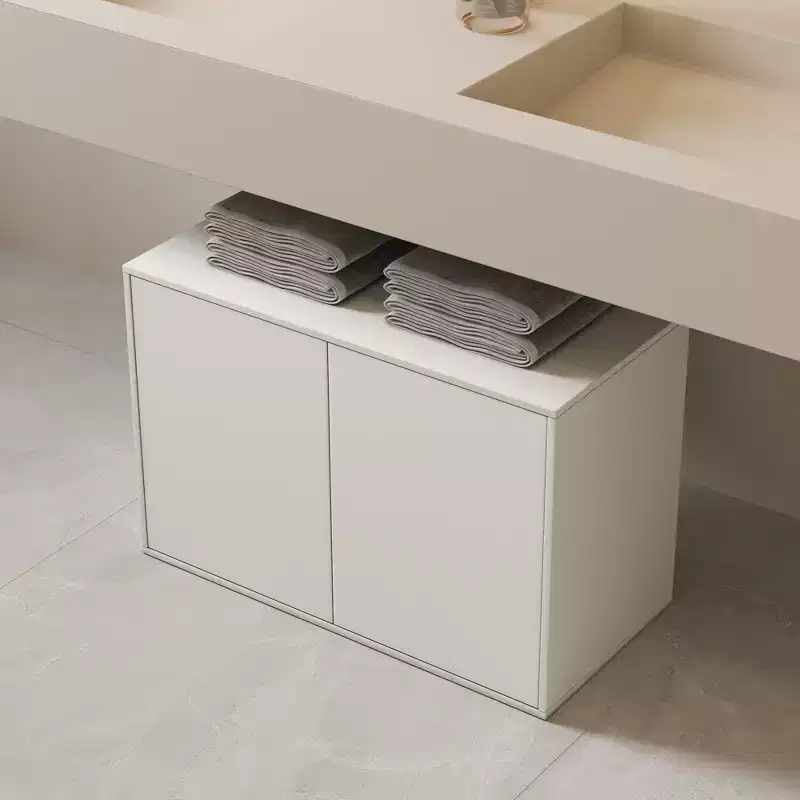 Luck Live 31.49in 2-door storage cabinet, modern standalone cabinet, suitable for living room, office, living room, ivory white