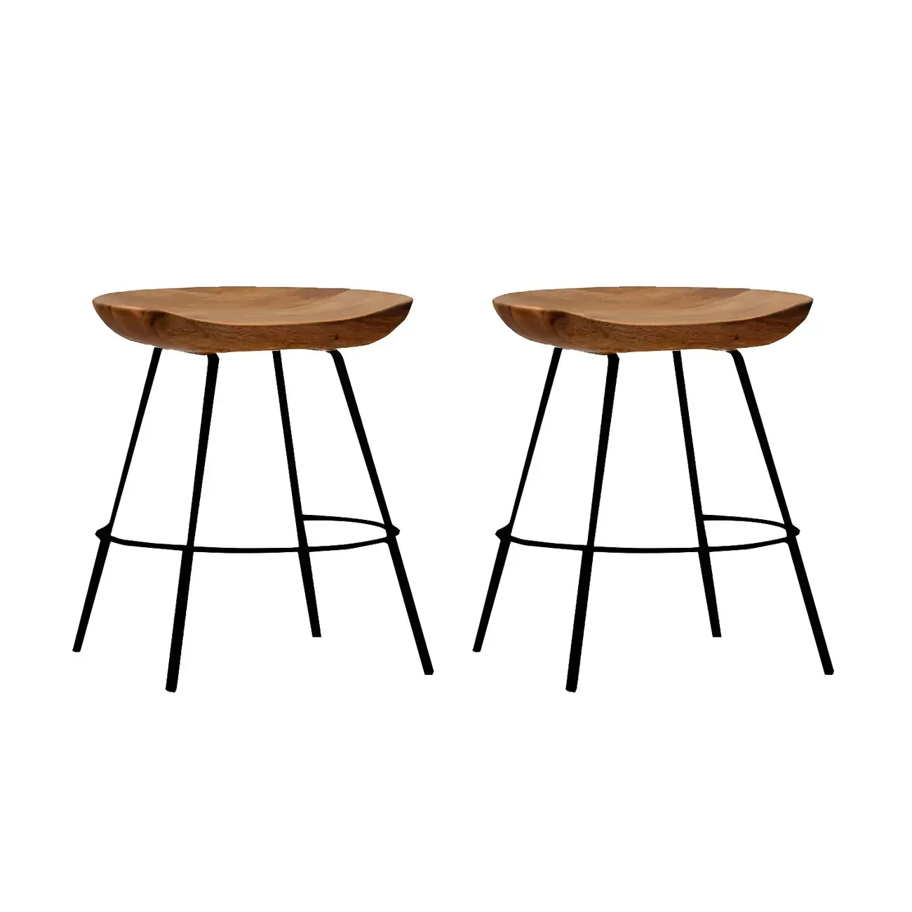 Modern Solid Wood Counter Height Bar Stools