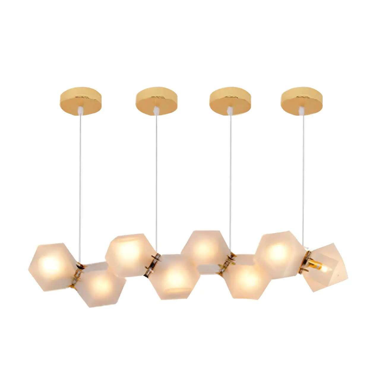 Simple Modern Glass Hexagonal Island Pendant Light
