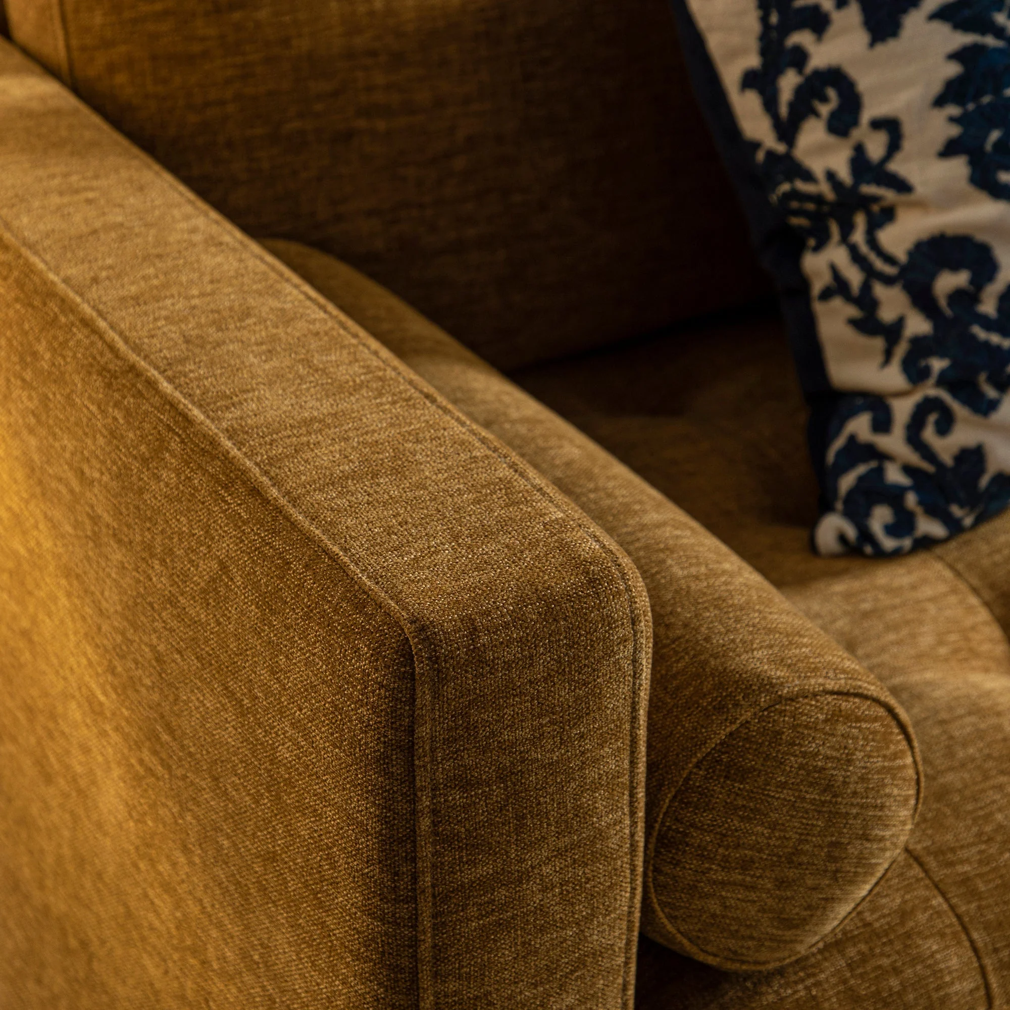 Spiced Honey Chenille Grand 4-Seater Chaise End Sofa, Left Hand Facing