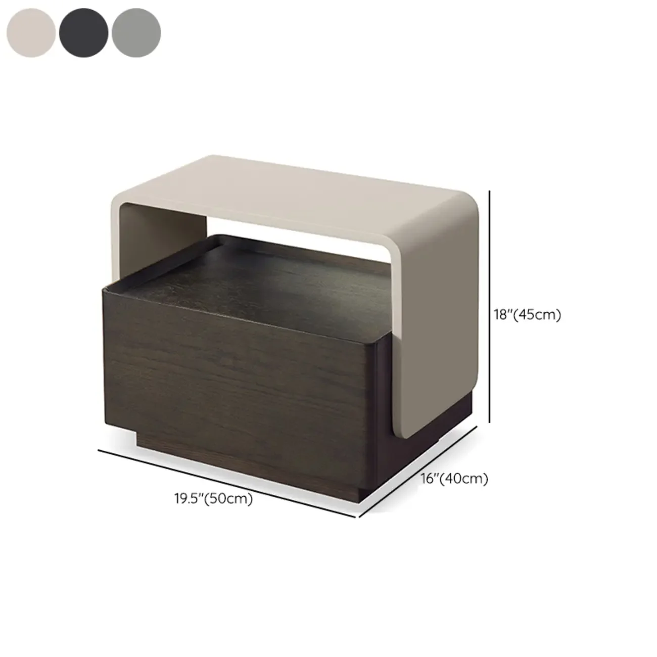 Chic Manufactured Wood Shelf & Drawer Nightstand