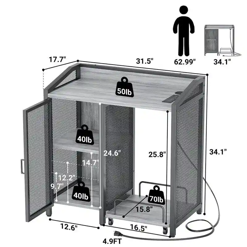 3-Tier Office Filing Cabinets - 16.5 D x 31.5 W x 34 H