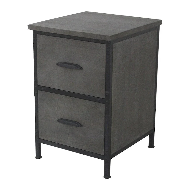 Lafayette rustic 2 drawer filing cabinet in Rowan Gray finish