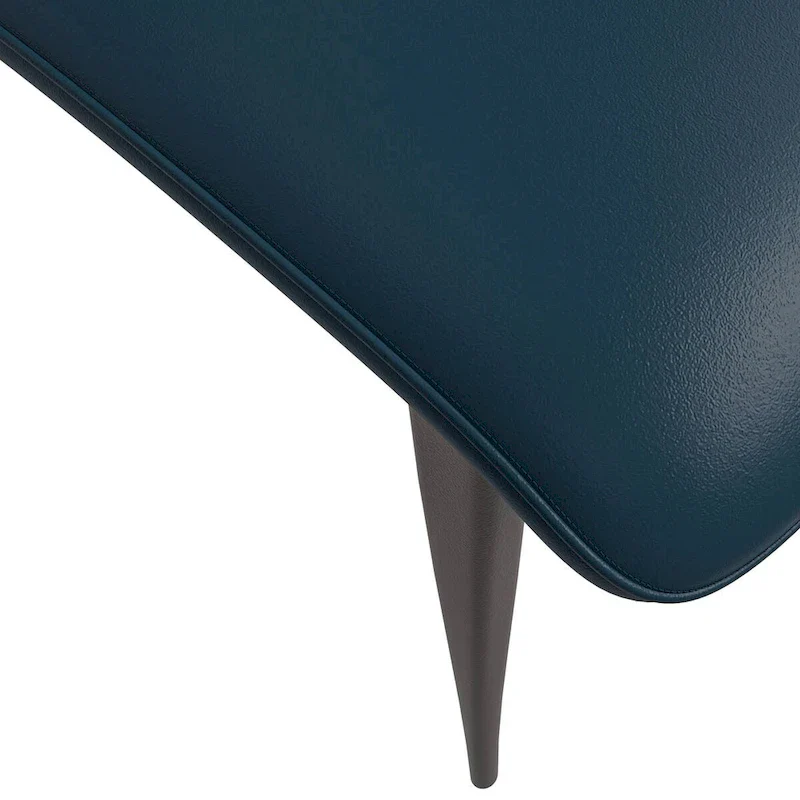 Dining Chair - Black Leather - Metal Legs