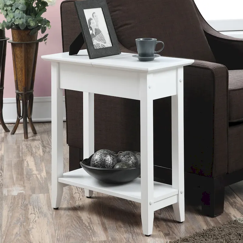 Flip Top End Table with Shelf
