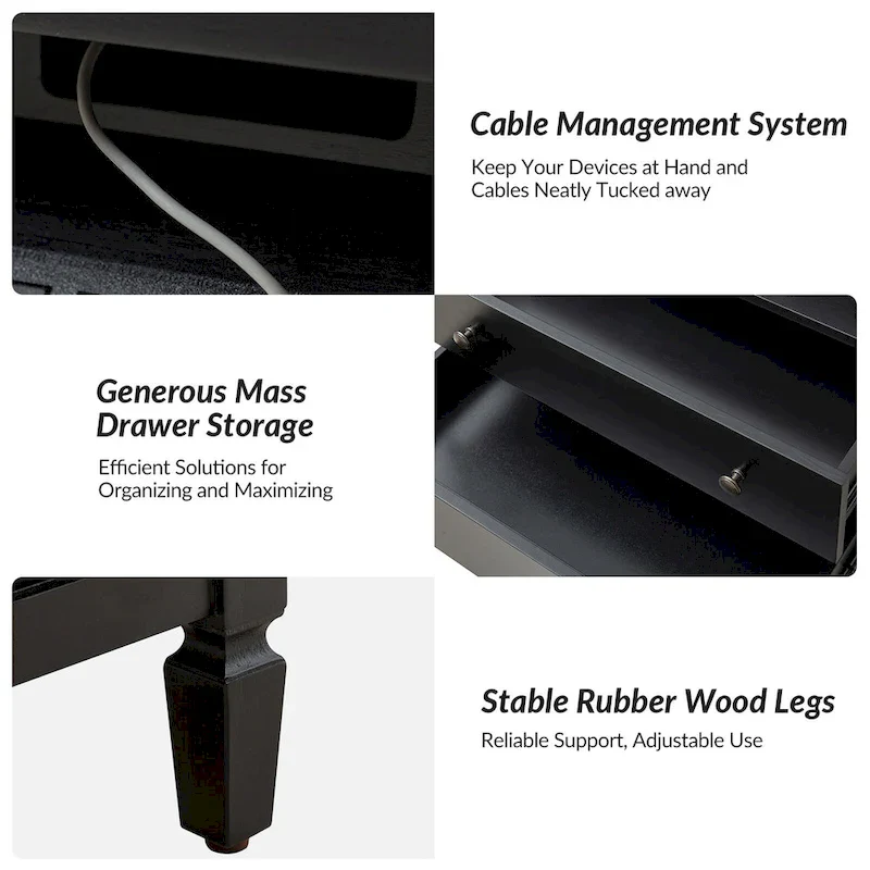 Jennifer 2 - Drawer Nightstand with Built-In Outlets and Pull-out Tray by HULALA HOME