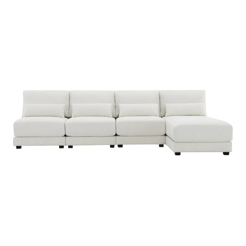 Convertible L-shaped Couch,Wide Seat Sectional Sofa wReversible Chaise