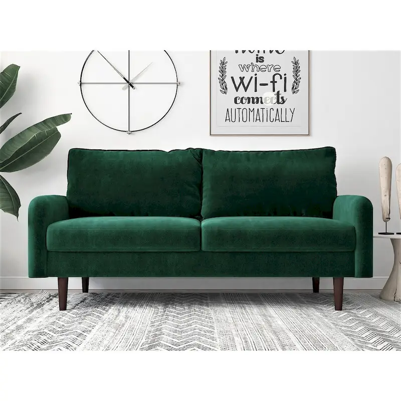 70W Tapered-Leg Velvet Sofa