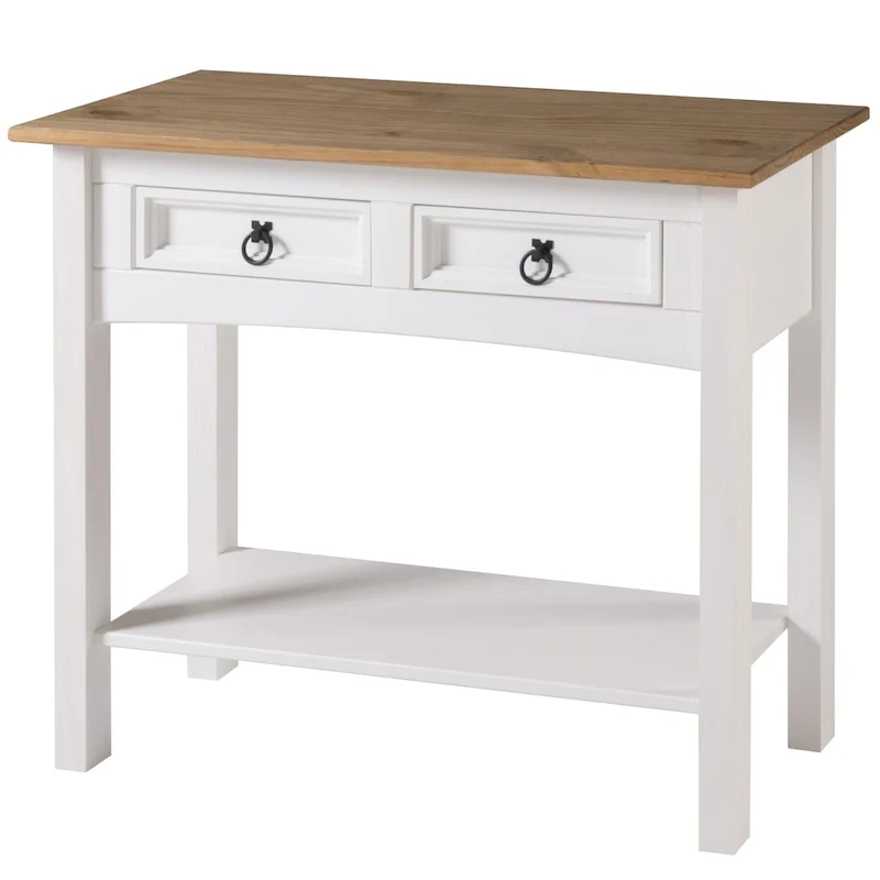 Wood Hall Table Console 2 Drawers Corona