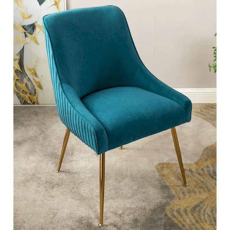 Mid Century Velvet Upholstered Dining Chair
