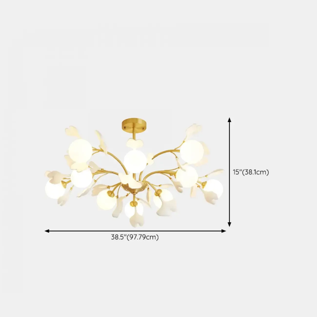 Modern Brass Branch Chandelier with Elegant Design