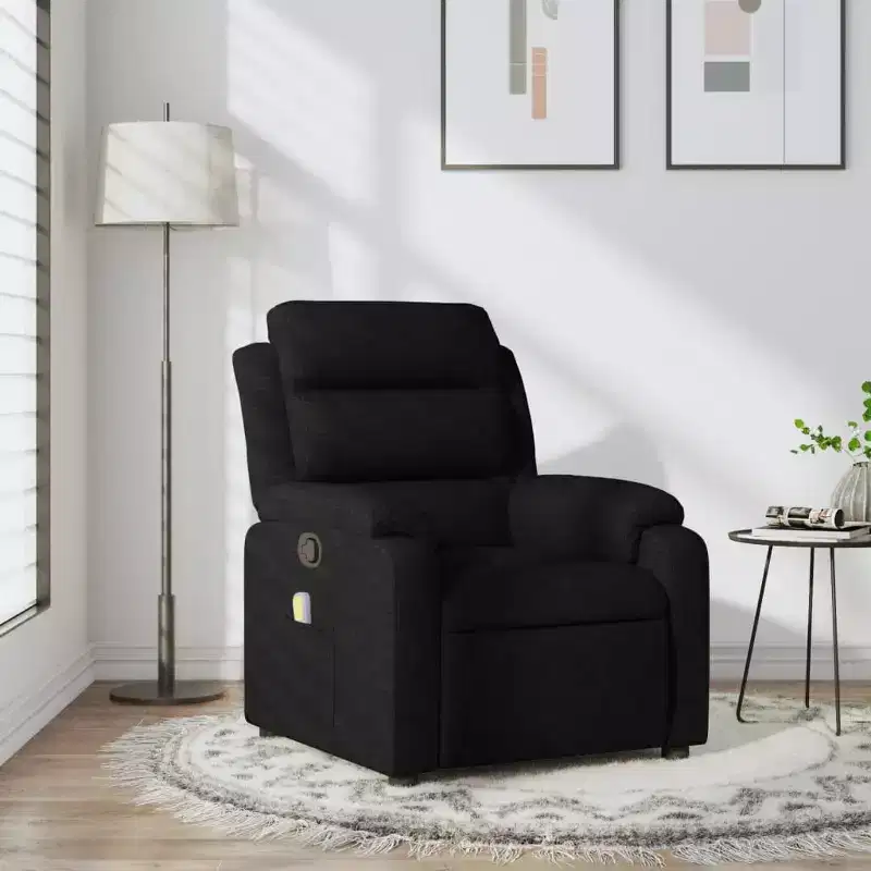 vidaXL Massage Recliner Chair Light grey Polyester Single