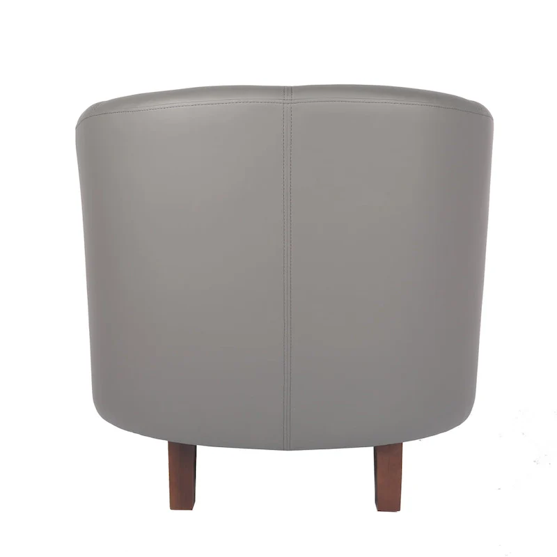 PU Leather Barrel Accent Chair - Brown Single Seat