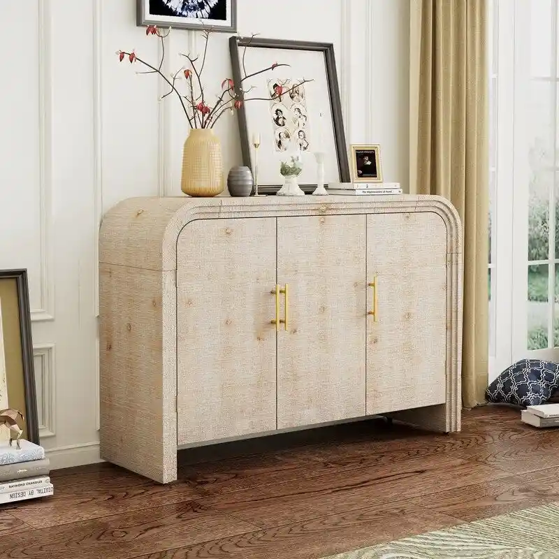 47.2 W Sideboard with Gold Handles and Adjustable Dividers - N/A