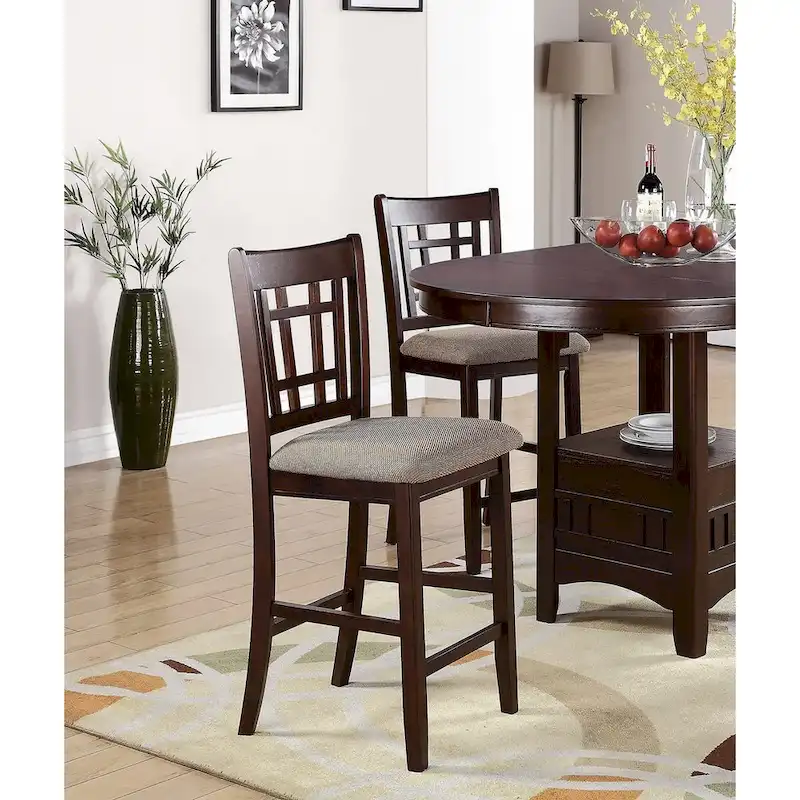 Set of 2 Counter Height Dining Chairs with Cushioned Seats