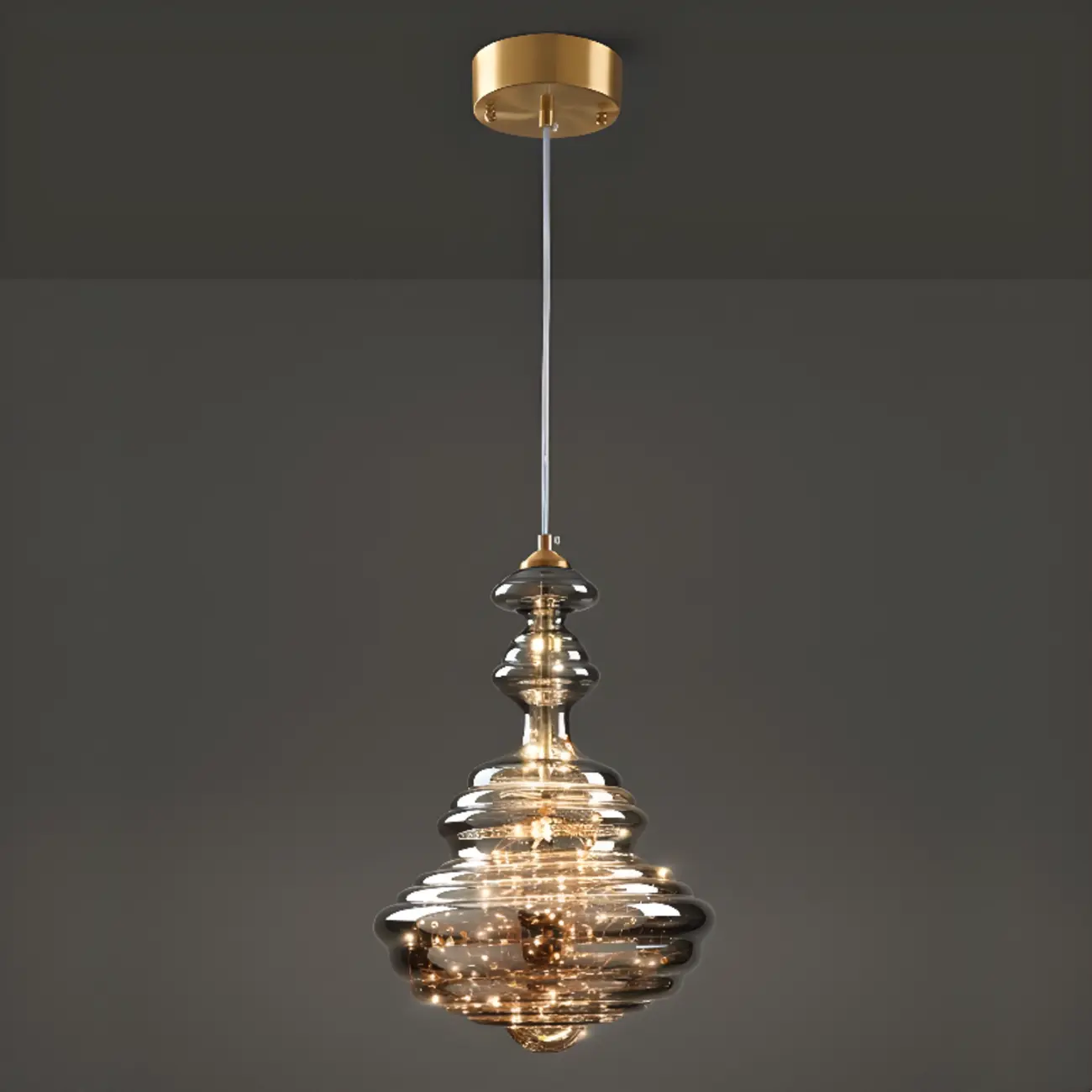 Modern Clear Glass Dining Room Pendant Light