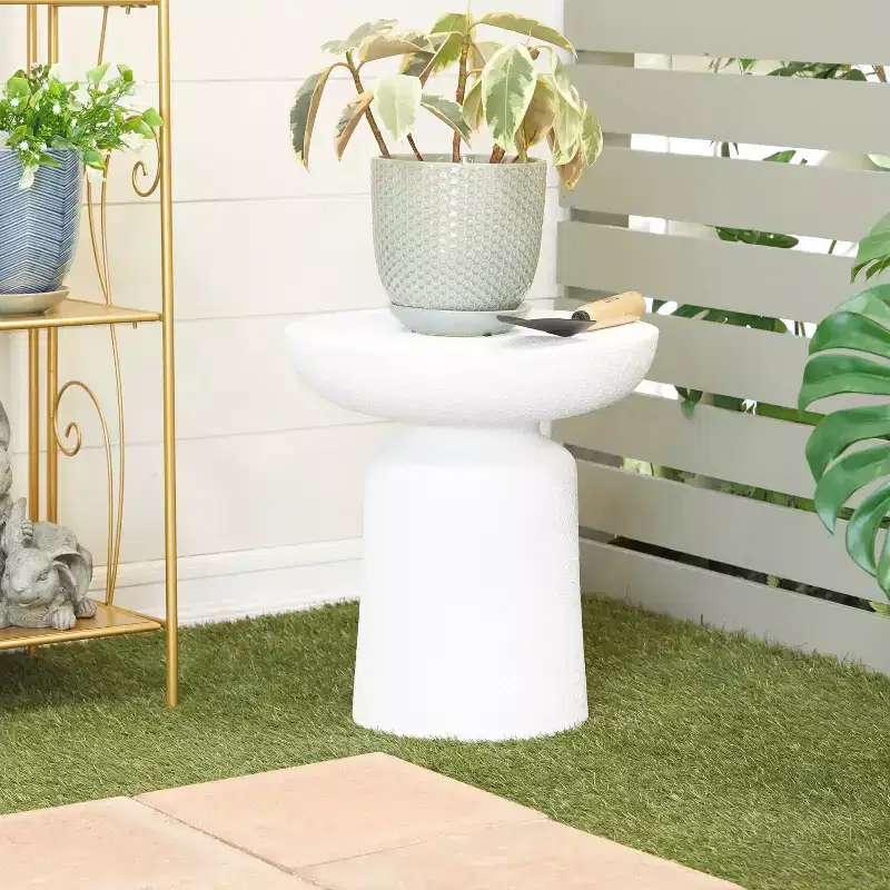 18"x17" Contemporary Garden Stool - White - Olivia & May
