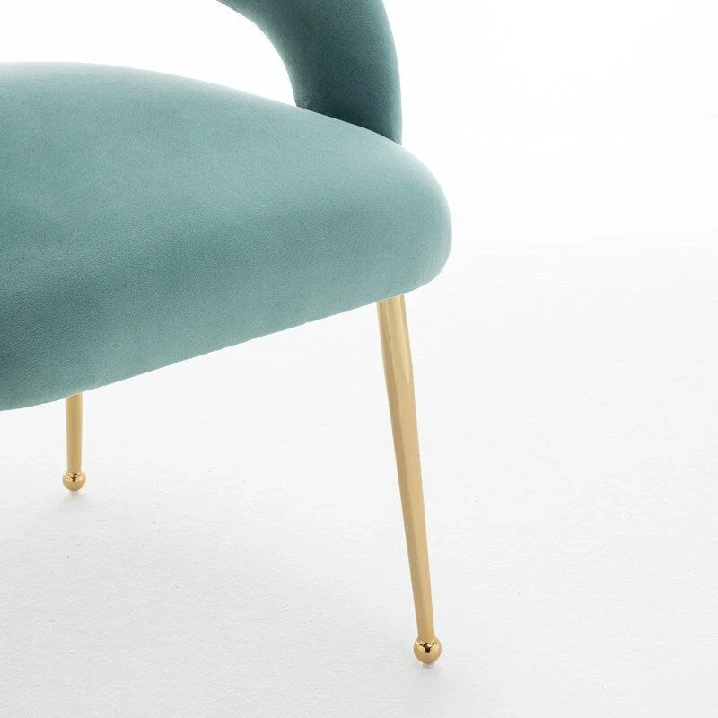 SEYNAR Mid Century Modern Velvet Upolstered Open-Back Dining Chair Set of 6