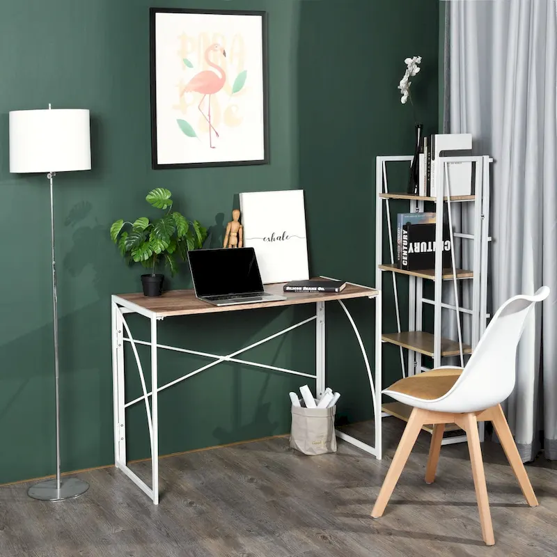 HomyLin 39 Simple Folding Study Writing Desk, No Assembly Required