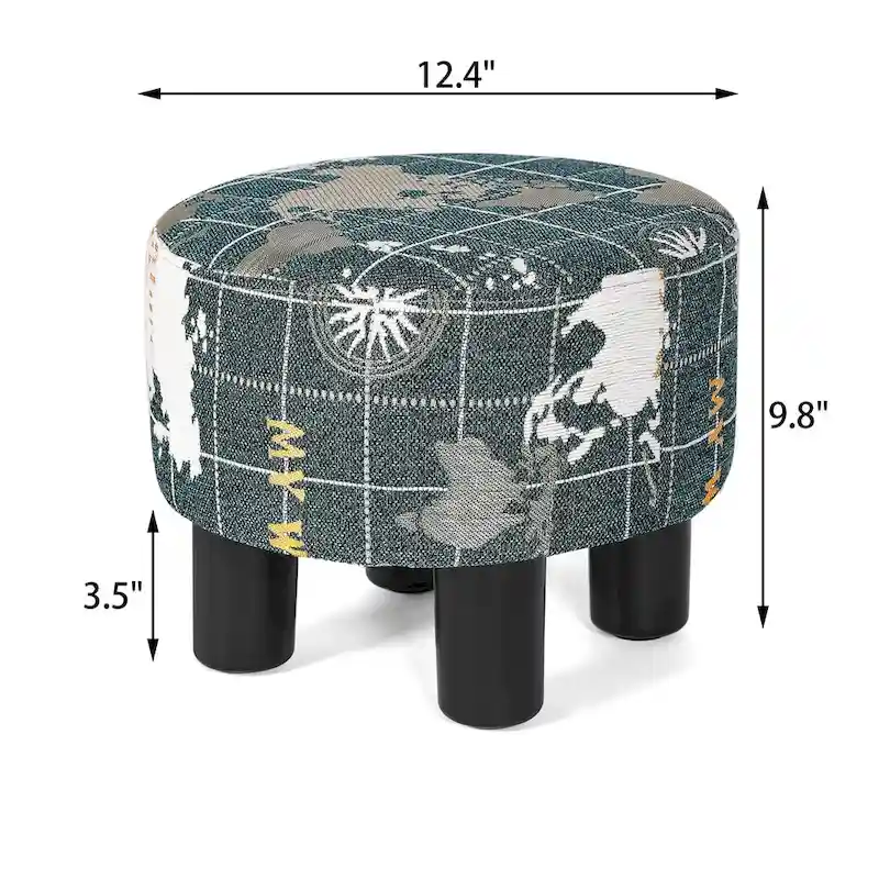 Round Fabric Ottoman Footrest