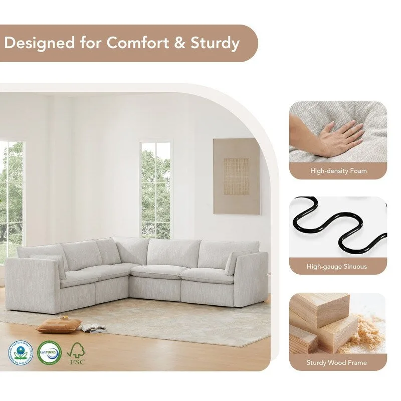 Cypress L-shape Sectional Couches Modular Sofa with Ottoman