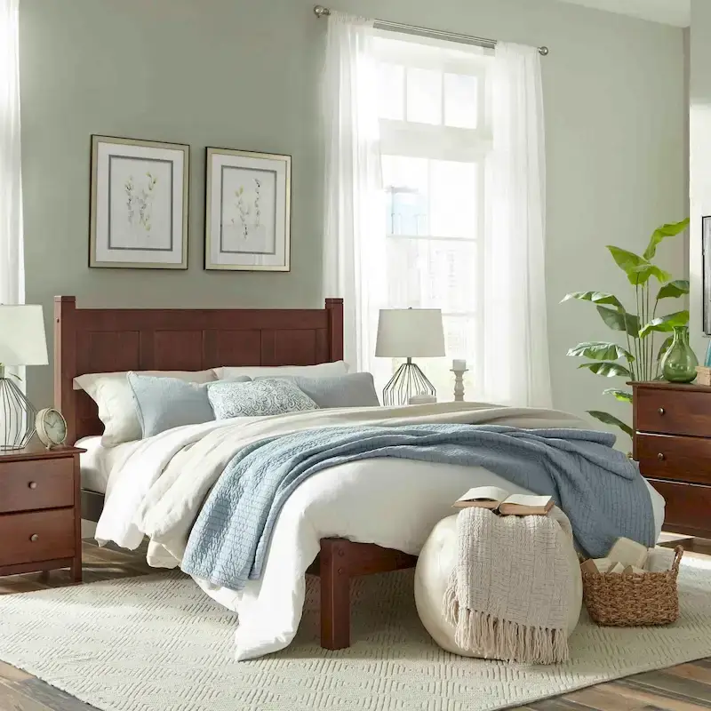 Grain Wood Furniture  Solid Wood Panel Platform Bed