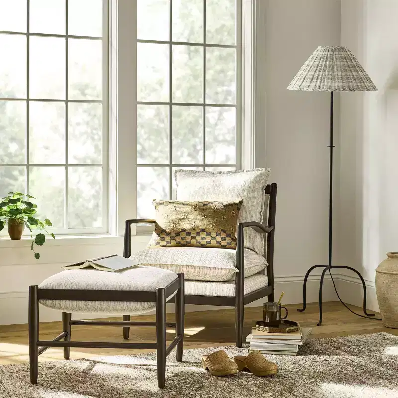 Wood Frame Pillow Top Accent Chair Cream - Threshold with Studio McGee