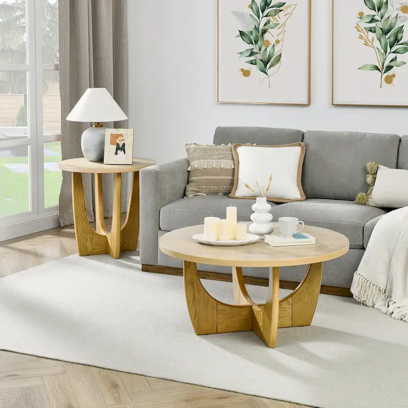 Living Room Wooden Round Coffee Table
