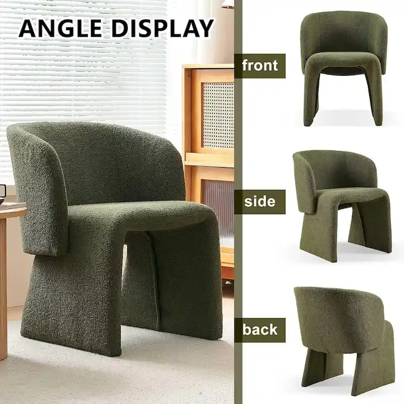 Howtai Barrel Dining Sofa Chairs Upholstered-Fully Wrapped