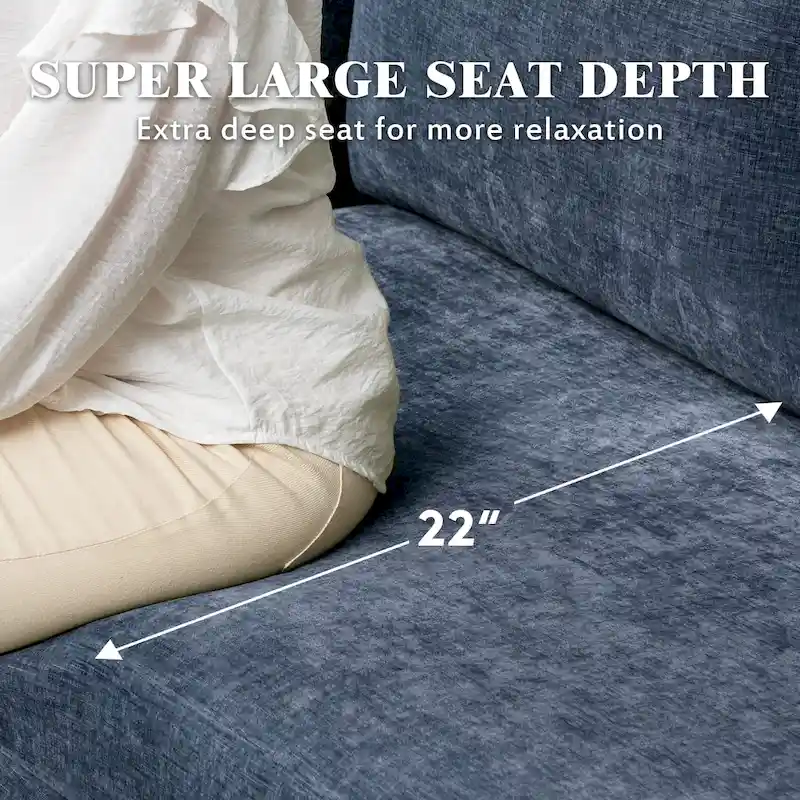 U-Shaped 6-Seat Sectional Sofa, Reversible Sleeper in Modern Chenille Design, with Chaise Lounge and Ottoman