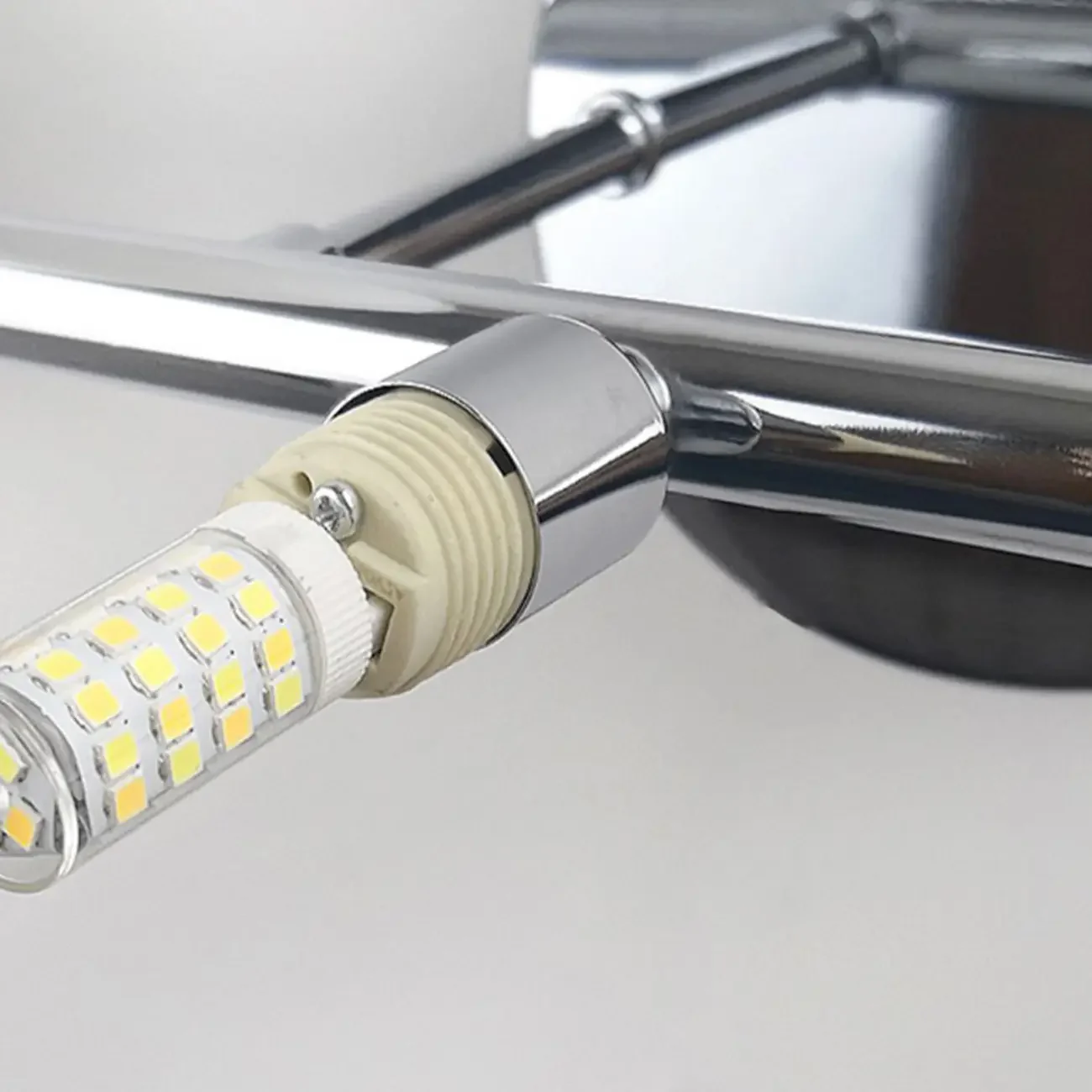 5-Light White Modern Resin Globe Bathroom Vanity Light