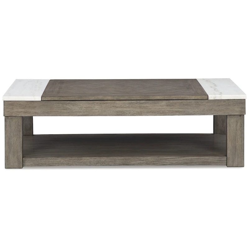 Signature Design by Ashley Loyaska Grayish Brown/White Lift-Top Coffee Table - 56.13 W x 28.25 D x 18.13 H
