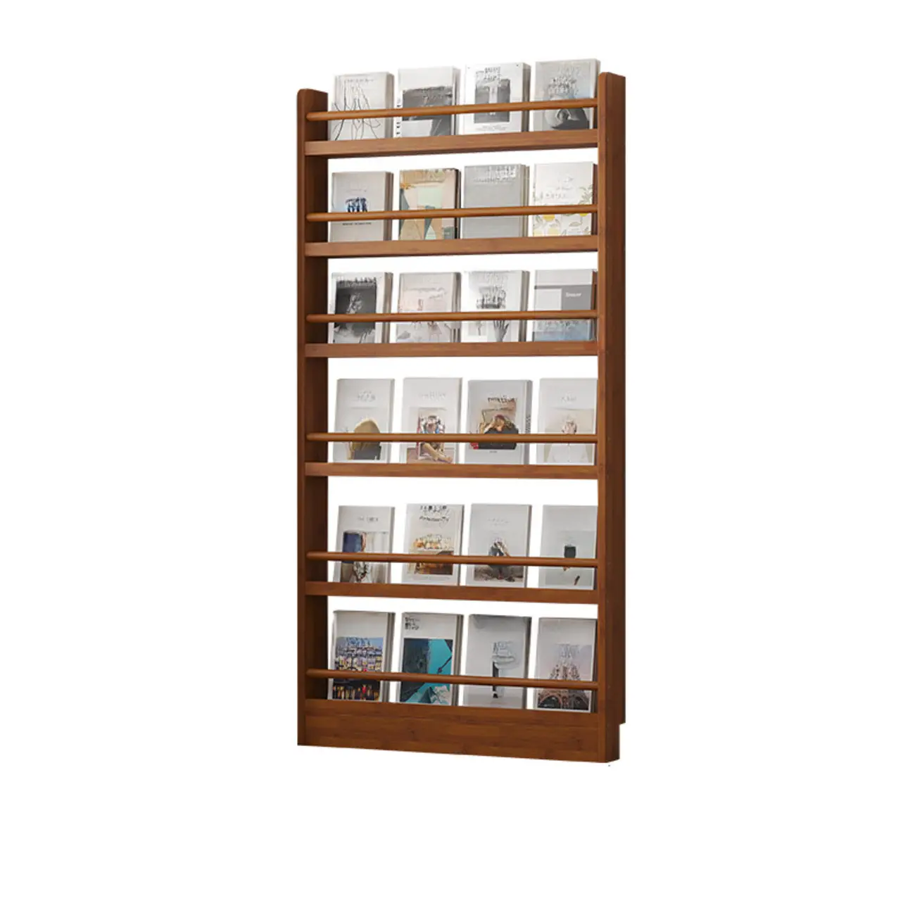 Rustic Brown Oak Bookcase Open Rectangular BookShelves