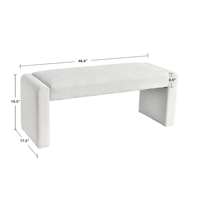 Couture 48 L Boucle Upholstered Dining Bench