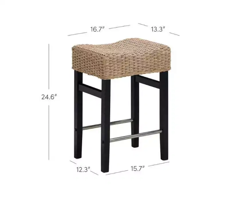 Nathan James Set of 6 Harvey Seagrass Counter Height Barstools