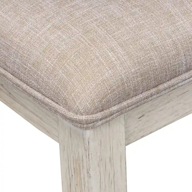 Farmhouse Reimagined Antique White with Chestnut 6 Piece Trestle Table Set